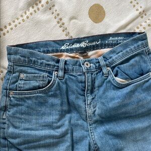 Eddie Bauer Light Blue Boyfriend Midrise Straight Denim Jean Size P2